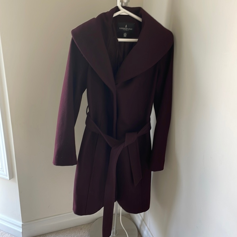 London Fog Pea coat plum colour